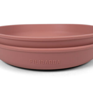 Silikone tallerken 2-pak - Rose - Filibabba