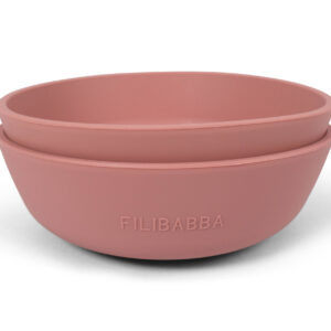 Silikone skål 2 pak - Rose - Filibabba