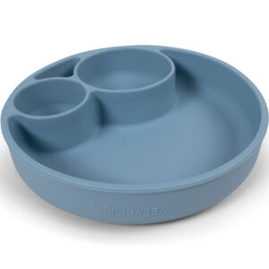 Silikone tallerken ruminddelt - Powder Blue - Filibabba