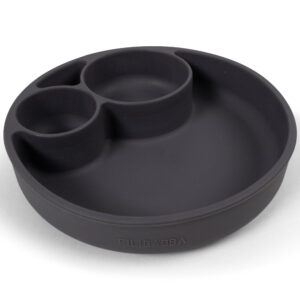 Silikone tallerken ruminddelt - Stone Grey - Filibabba