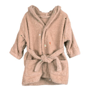 Badekåbe med broderi 1-2 år GOTS - Frappé - Filibabba