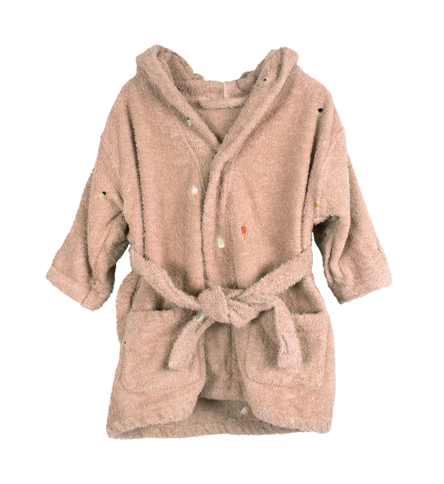 FI-02514_1 Badekåbe med broderi 1-2 år GOTS - Frappé - Filibabba