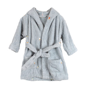 Badekåbe med broderi 1-2 år GOTS - Pearl Blue - Filibabba