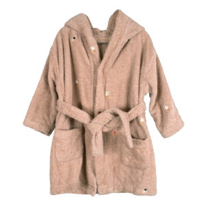 Badekåbe med broderi 3-4 år GOTS - Frappé - Filibabba