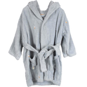 Badekåbe med broderi 3-4 år GOTS - Pearl Blue - Filibabba