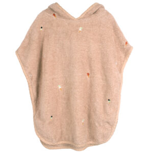 Strandponcho med broderi GOTS - Frappé - Filibabba