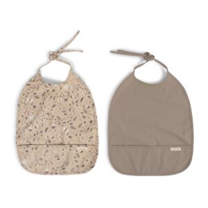 Hagesmæk m. bindebånd 2-pak - Little Wonders + Warm Grey - Filibabba