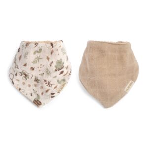 Bandana-hagesmæk 2-pak GOTS - Little Wonders + Warm Grey - Filibabba