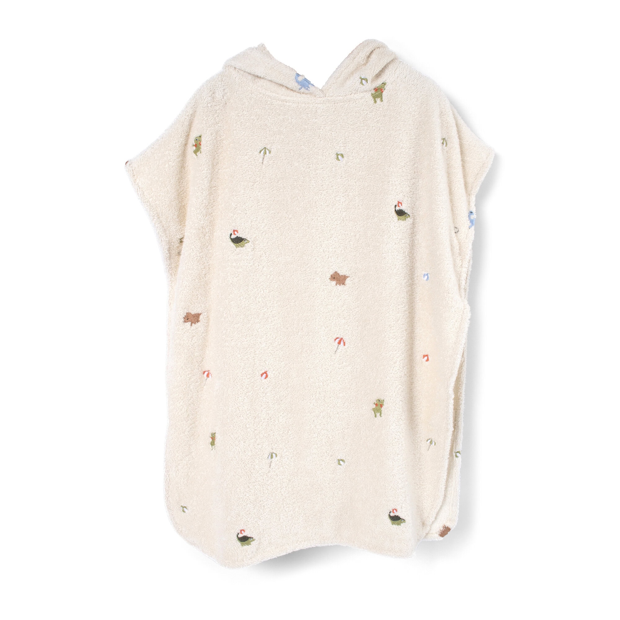 FI-03575_1 Strandponcho m. broderi GOTS - Dino Beach - Filibabba