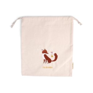 Gavepose af stof m. broderi GOTS - Wonderful Winter - Ræv - Filibabba