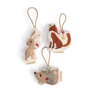 Broderede vinterdekorationer - Wonderful Winter - Skovens dyr - Filibabba