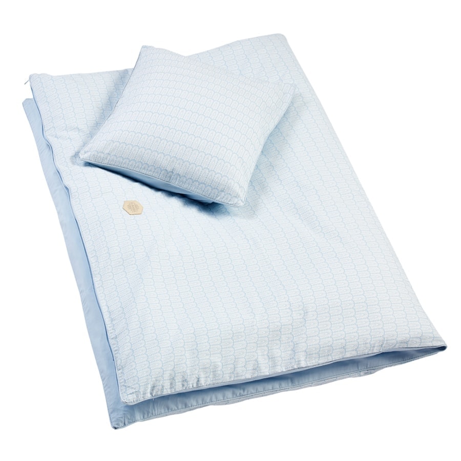 FI-IB018SE-1 Baby sengetøj GOTS (70x80 cm) Indian - Nordic Blue - Filibabba