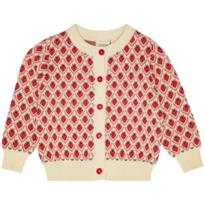 Flöss Cardigan Zuri - Jordbær - Soft White Berry - Flöss