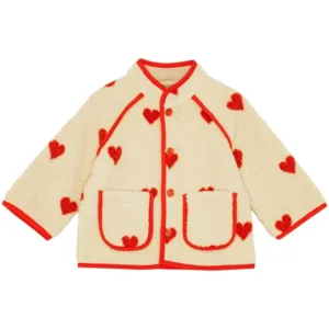 Flöss Fleece Jakke Simone - Hjerter - Soft White Heart - Flöss