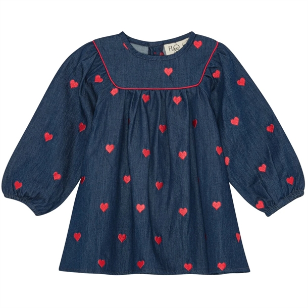 Floss-Kjole-Amee-Dress-Mid-Blue-Heart-Hjerter Flöss Kjole - Amee Dress - Mid Blue Heart - Hjerter - Flöss