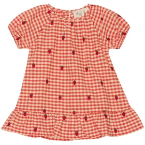 Flöss Kjole Molly - Kortærmet - Berry Gingham - Jordbær - Flöss