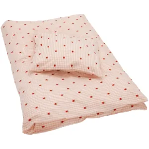 Flöss Sengetøj - Junior - Dolly Duvet - Pink Berry Gingham - Jordbær - Flöss