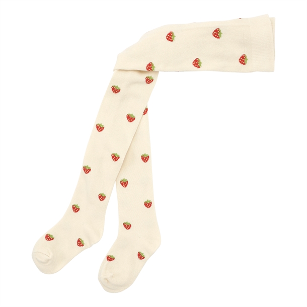 Floss-Stroempebukser-Jordbaer-Soft-White-Small-Berry Flöss Strømpebukser - Jordbær - Soft White Small Berry - Flöss