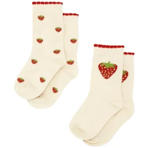Flöss Strømper - Jordbær - 2-pack strawberry socks - Flöss