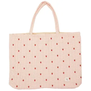 Flöss Taske - Dolly Quilted Bag - Pink Berry Gingham - Jordbær - Flöss