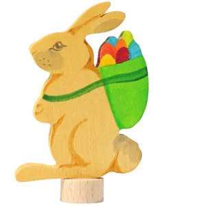 GRIMMS Dekorativ Figur - Påskehare med kurv - GRIMM's