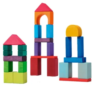 Grimms Træklodser 30 dele - Colored Geo Blocks - GRIMM's