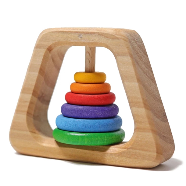 Grimms-Traelegetoej-Rangle-Pyramide-Rainbow Grimms Trælegetøj Rangle Pyramide - Rainbow - GRIMM's