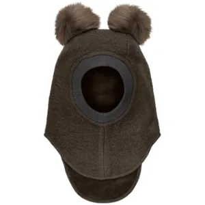 Huttelihut Hue Uld m. Alpaca Kvaster - Dark Brown Melange - Huttelihut