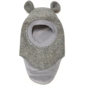 Huttelihut Hue - Uld/bomuld - 2-lags m. ører - Medium Grey Melange - Huttelihut