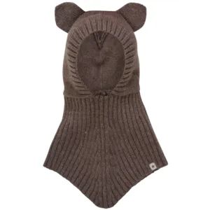 Huttelihut Hue med ører - Merinould/Cashmere - Brown Melange - Huttelihut