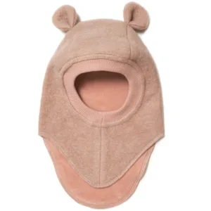 Huttelihut Hue m. ører - Uld/bomuld - 2-lags - Rose Melange - Huttelihut