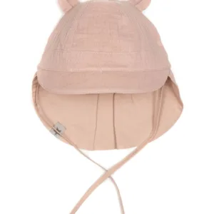 Huttelihut Solhat Safari m. ører 2i1 Muslin Old Rose - Huttelihut