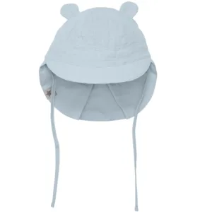 Huttelihut Solhat m. ører Muslin Celestial Blue - Huttelihut