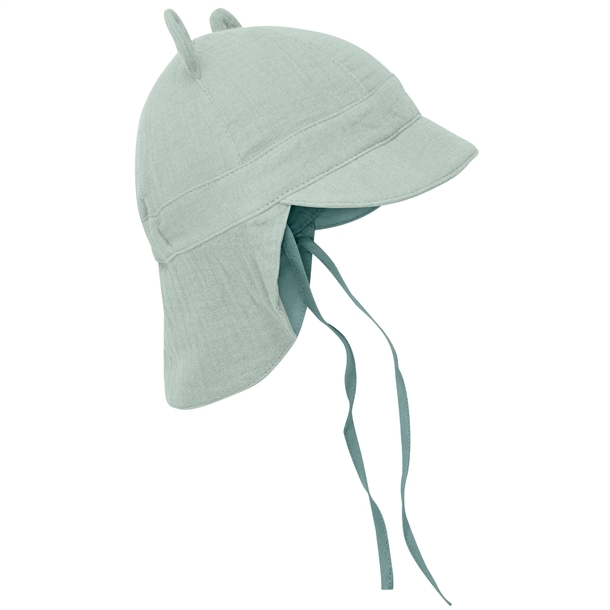 Huttelihut-Solhat-oerer-Muslin-Lily-Pad-2 Huttelihut Solhat m. ører - Muslin - Lily Pad - Huttelihut