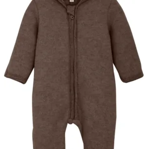 Huttelihut Ulddragt med ører - Brown Melange - Huttelihut