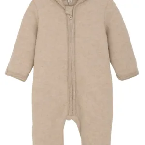 Huttelihut Ulddragt med ører - Camel Melange - Huttelihut