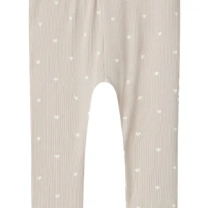 Lil Atelier Leggings - Hjerter - Gago Gray Morn Heart - Lil Atelier