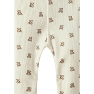 Lil Atelier Leggings - NbnGavo - Turtledove Teddy Bear - Lil Atelier