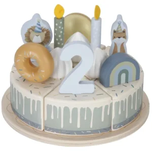 Little Dutch Fødselsdagskage - 26 Dele - Træ - Blå - Little Dutch