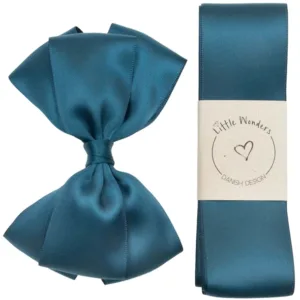 Little Wonders Dåbsbånd August Silke Satin Military Blue - Little Wonders