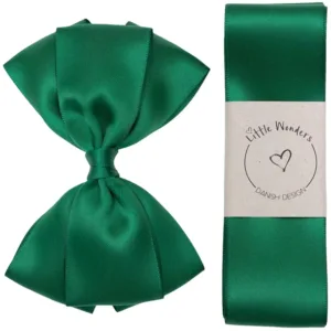 Little Wonders Dåbsbånd August Silke Satin Skov Grøn - Little Wonders