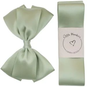 Little Wonders Dåbsbånd August Silke Satin Støvet Grøn - Little Wonders