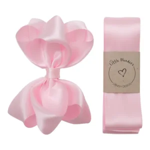 Little Wonders Dåbsbånd Bellis Silke Satin Powder Pink - Little Wonders