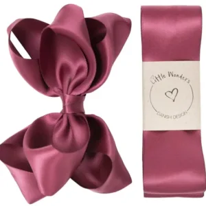 Little Wonders Dåbsbånd Bellis Silke Satin Bordeaux - Little Wonders