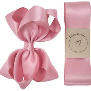 Little Wonders Dåbsbånd Bellis Silke Satin Quartz Rosa - Little Wonders