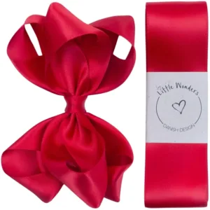 Little Wonders Dåbsbånd Bellis Silke Satin Rød - Little Wonders