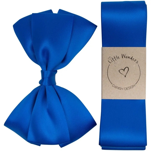 Little-Wonders-Daabsbaand-Kongeblaa Little Wonders Dåbsbånd August Silke Satin Kongeblå - Little Wonders