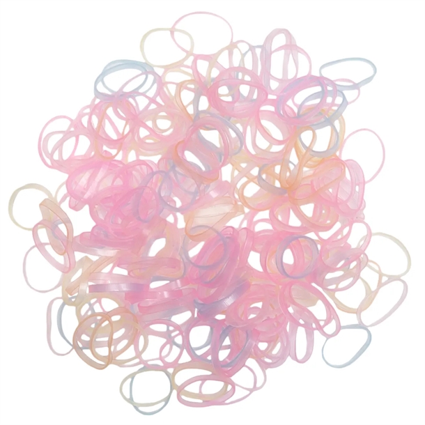 Little-Wonders-Silikone-Elastikker-Liva-Clear-Rainbow Little Wonders Silikone Elastikker Liva Clear Rainbow 200 stk. - Little Wonders