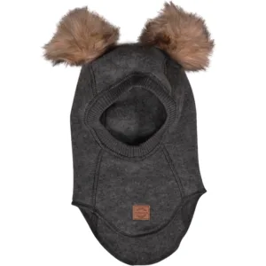 Mikk-Line Elefanthue m. pom pom Anthracite Melange - Mikk-Line