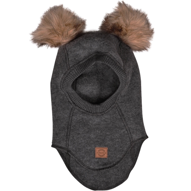 Mikk-Line-Elefanthue-pom-pom-Anthracite-Melange Mikk-Line Elefanthue m. pom pom Anthracite Melange - Mikk-Line